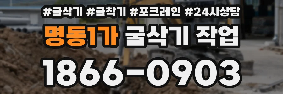 명동1가 굴삭기 작업