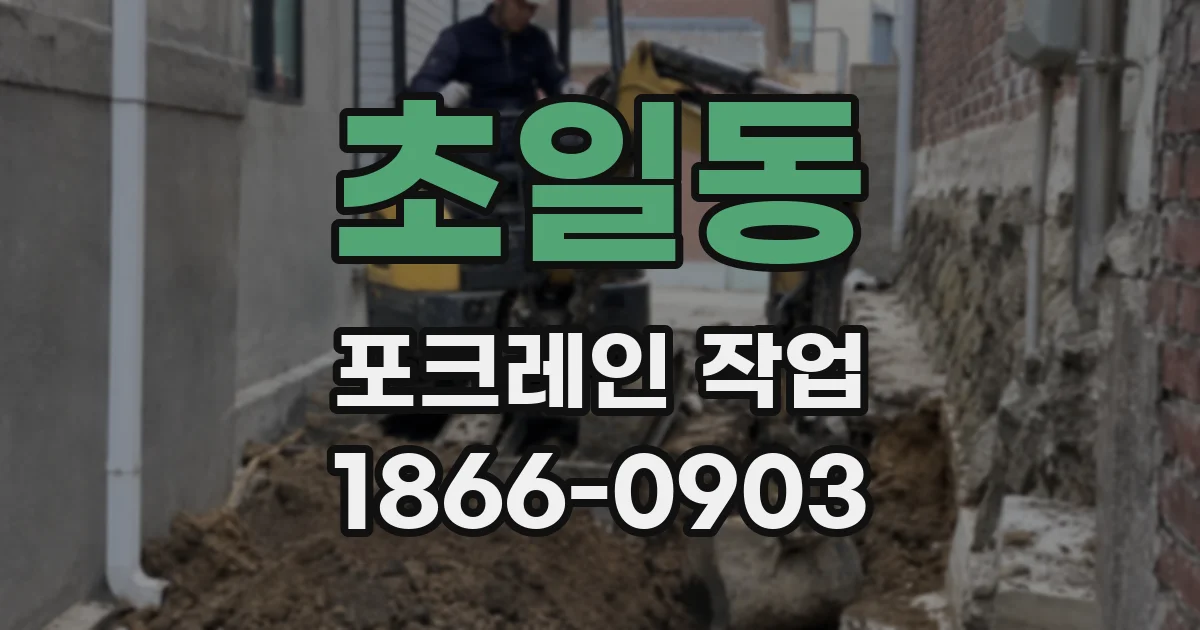 초일동 포크레인 작업
