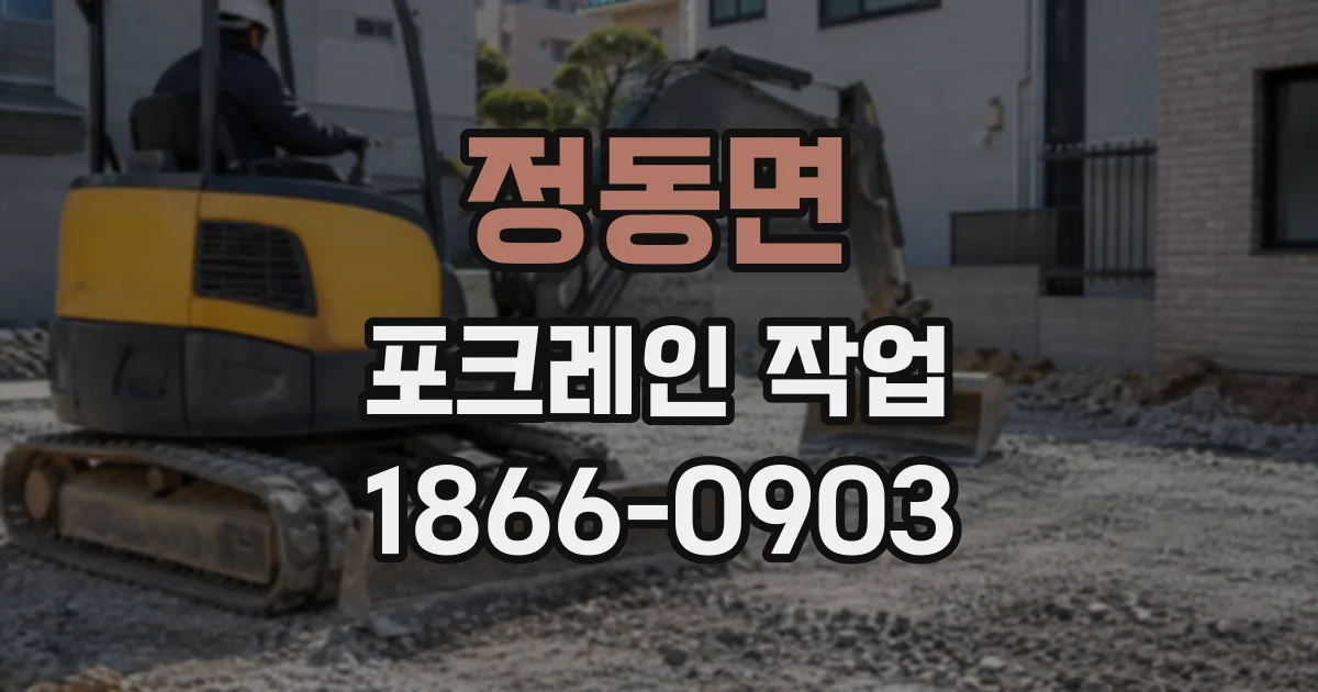 정동면 포크레인작업