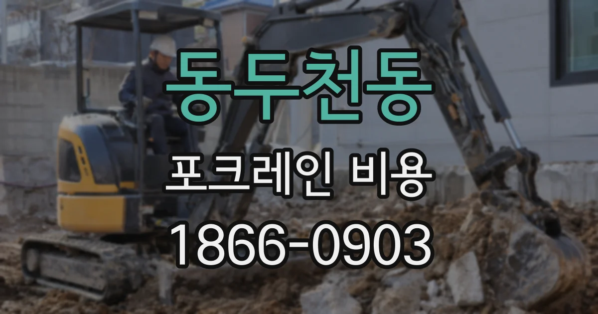 동두천동 포크레인 비용