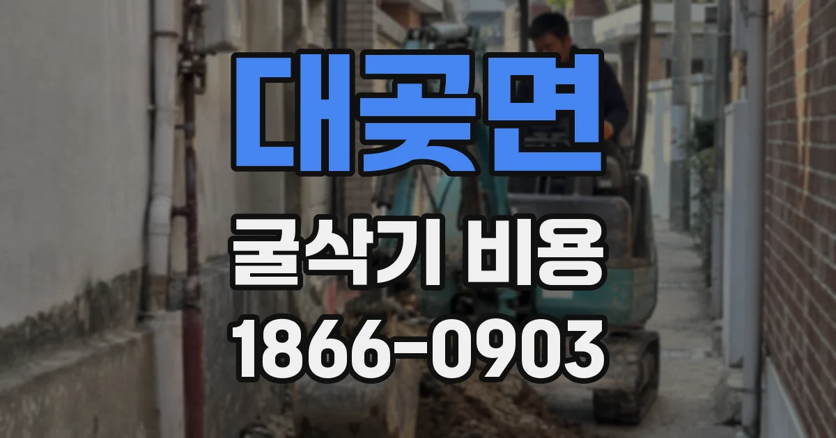 대곶면 굴삭기 비용