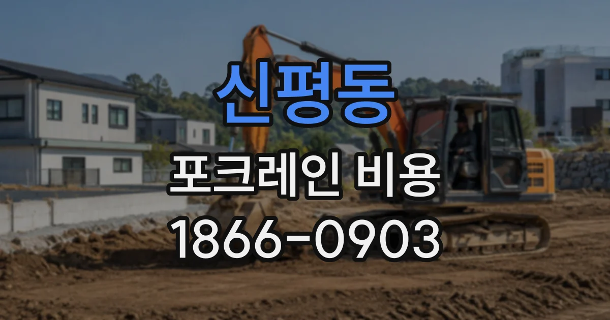 신평동 포크레인비용