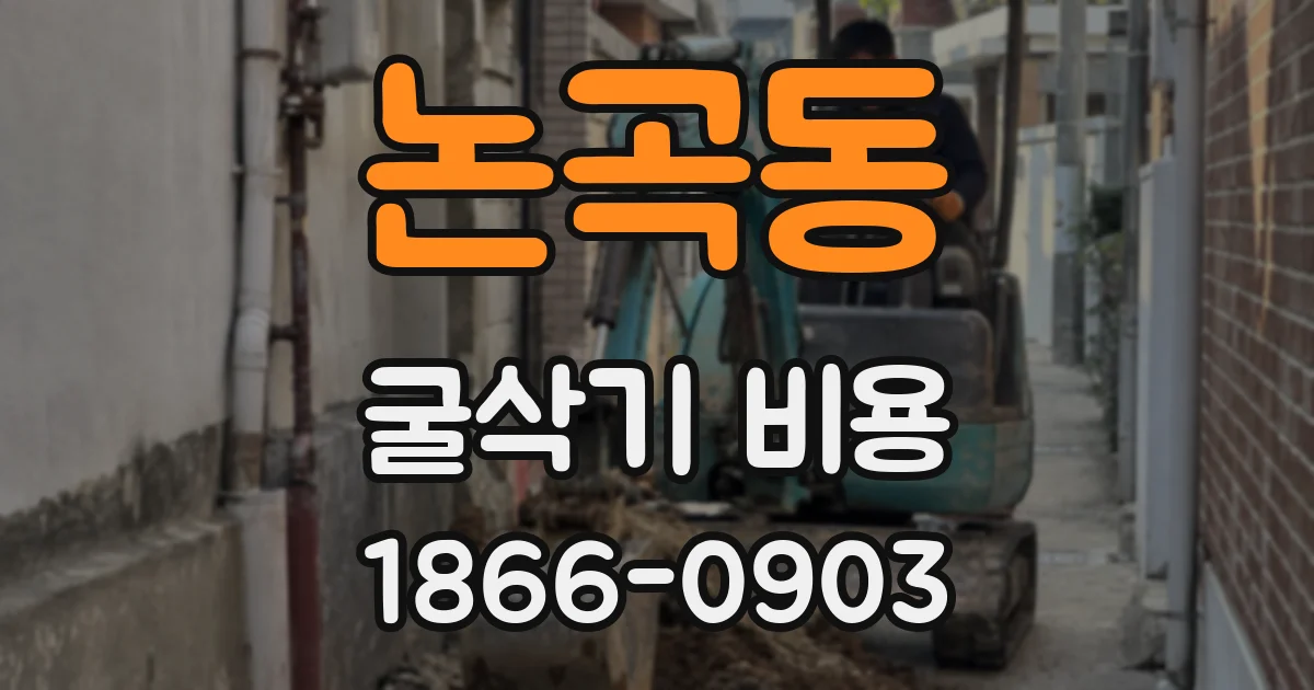 논곡동 굴삭기 비용