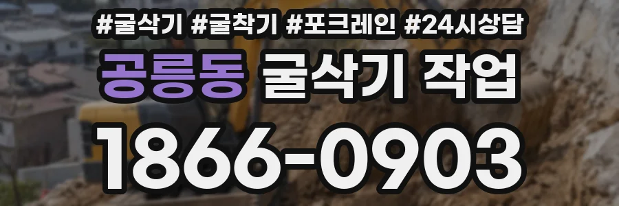 공릉동 굴삭기 작업