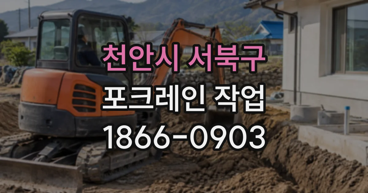 천안시 서북구 포크레인작업