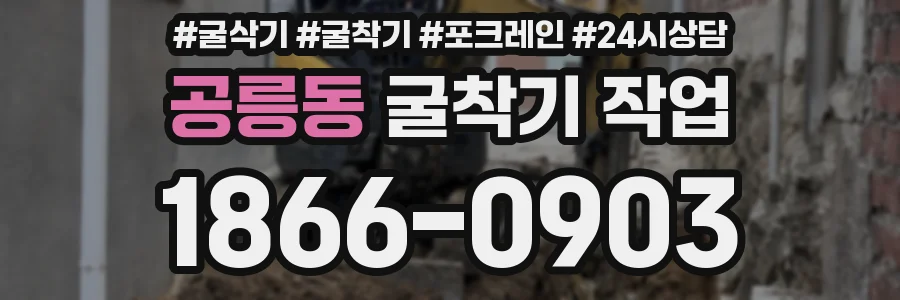 공릉동 굴착기 작업