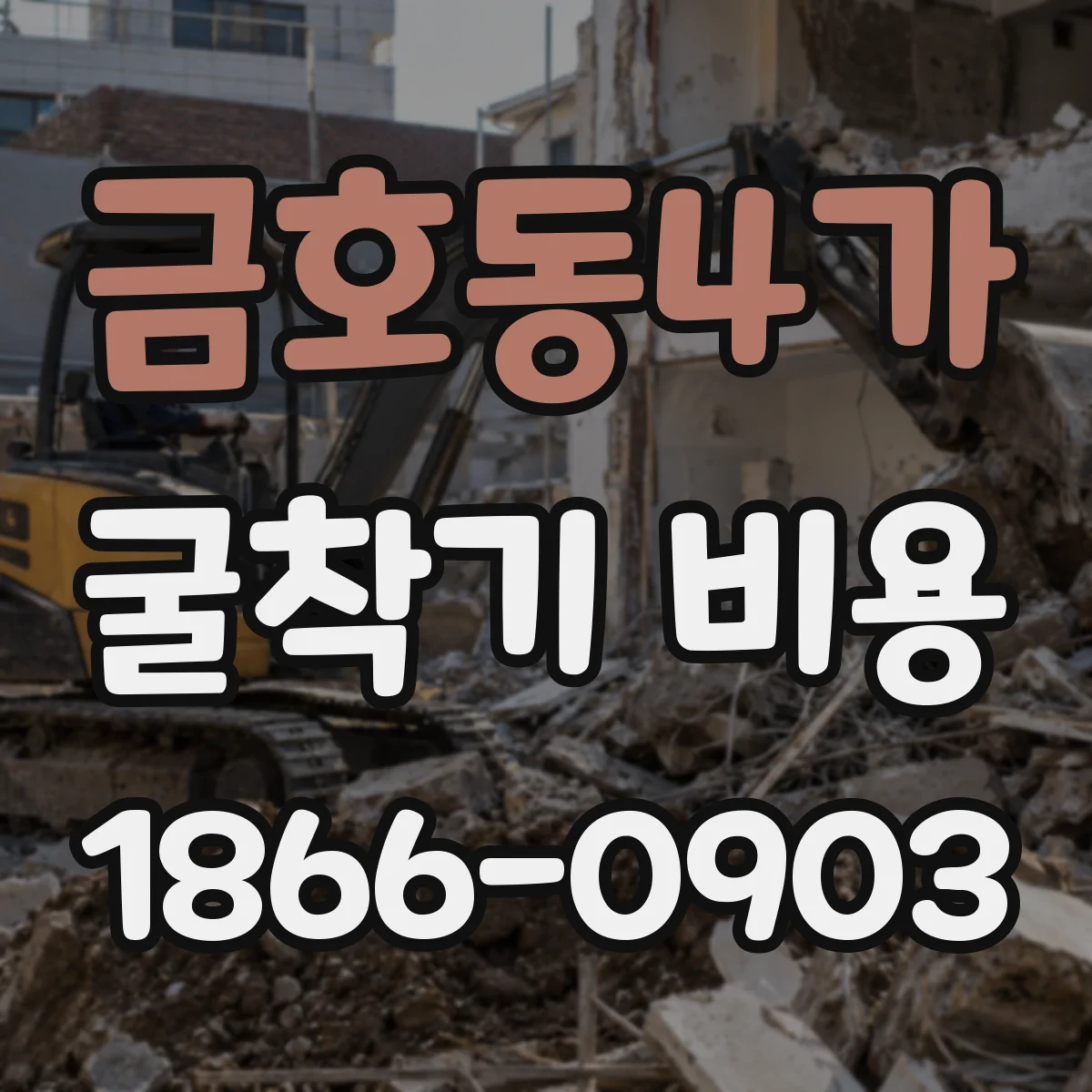 금호동4가 굴착기 비용