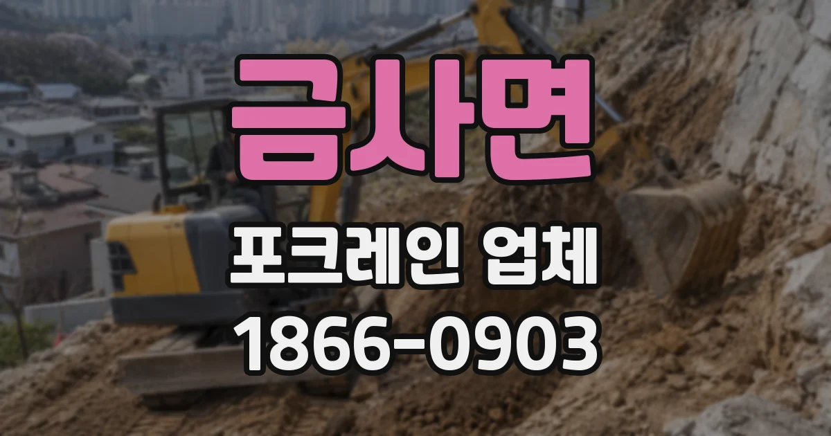 금사면 포크레인 업체