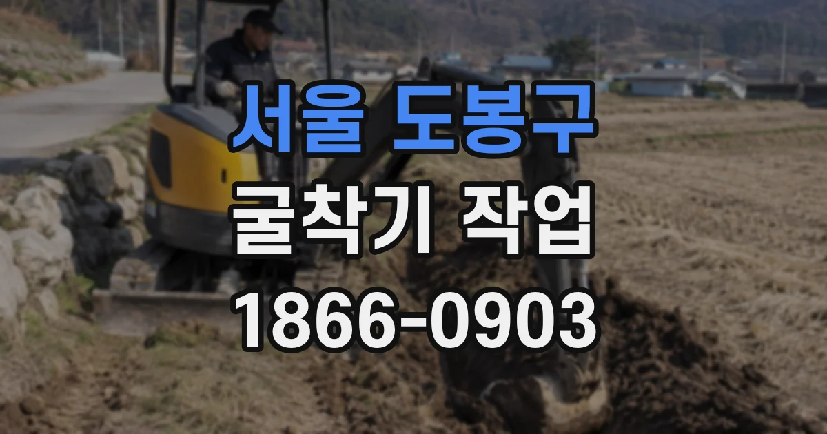 서울 도봉구 굴착기 작업
