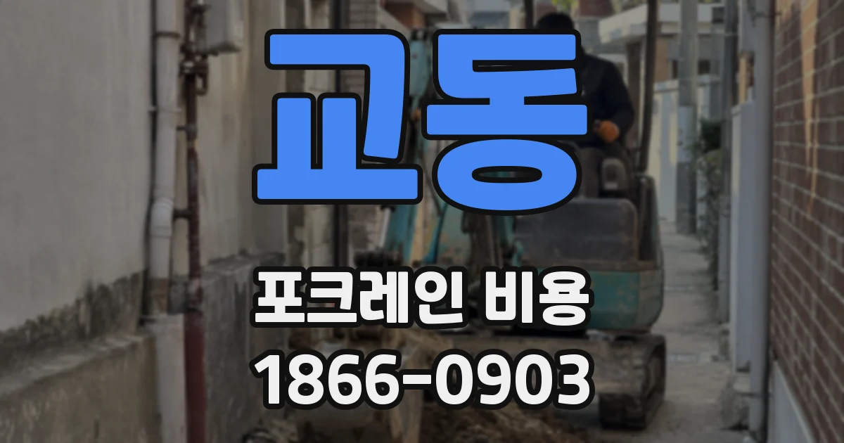 교동 포크레인 비용