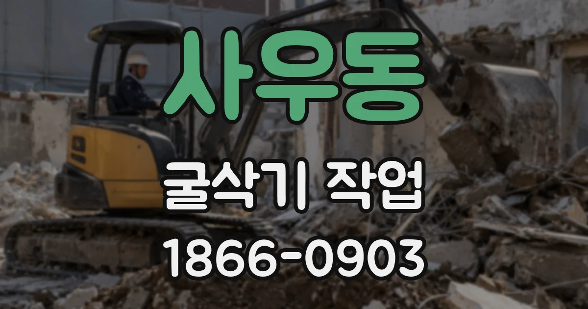 사우동 굴삭기 작업