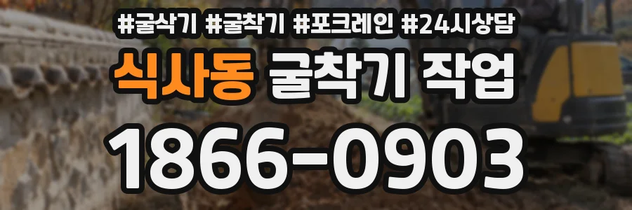 식사동 굴착기 작업