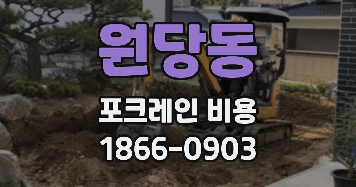 원당동 포크레인 비용