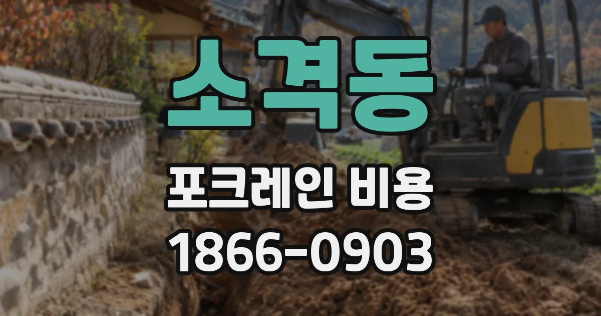 소격동 포크레인 비용