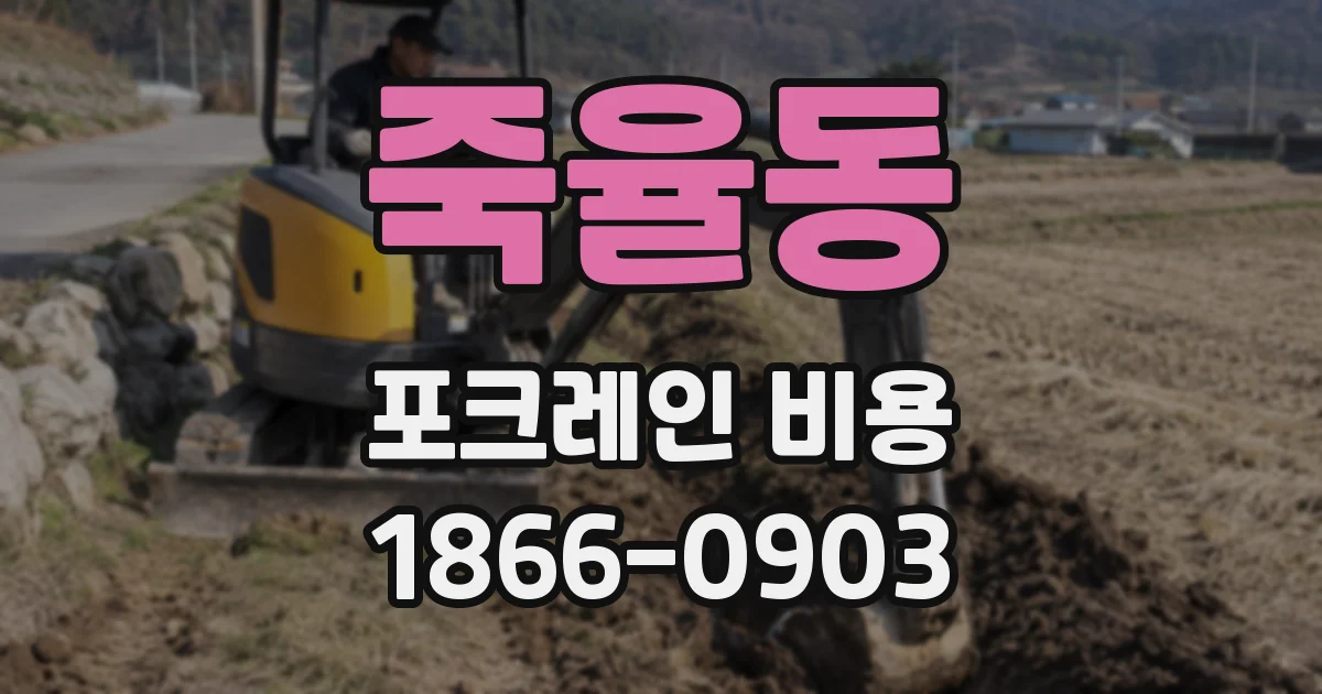 죽율동 포크레인 비용
