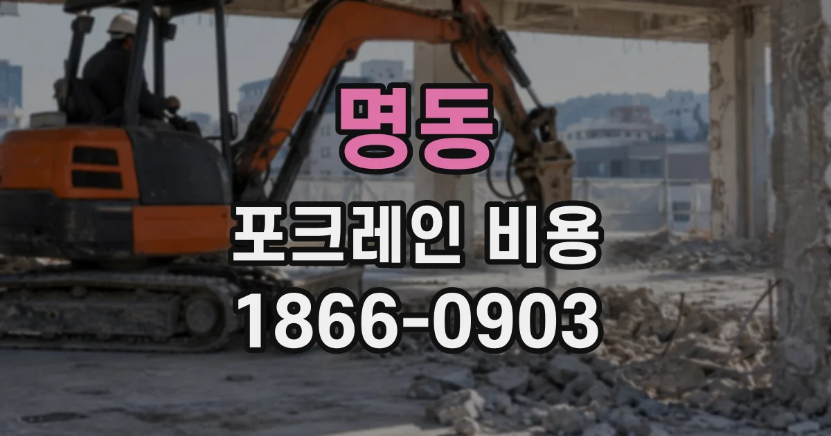 명동 포크레인비용