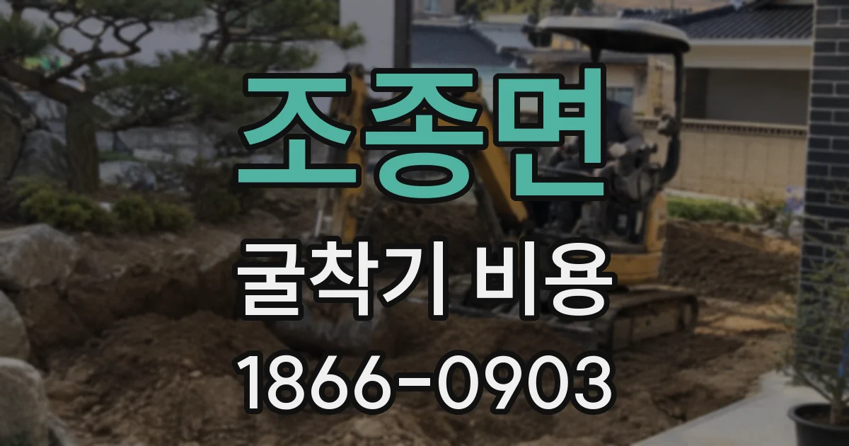 조종면 굴착기 비용