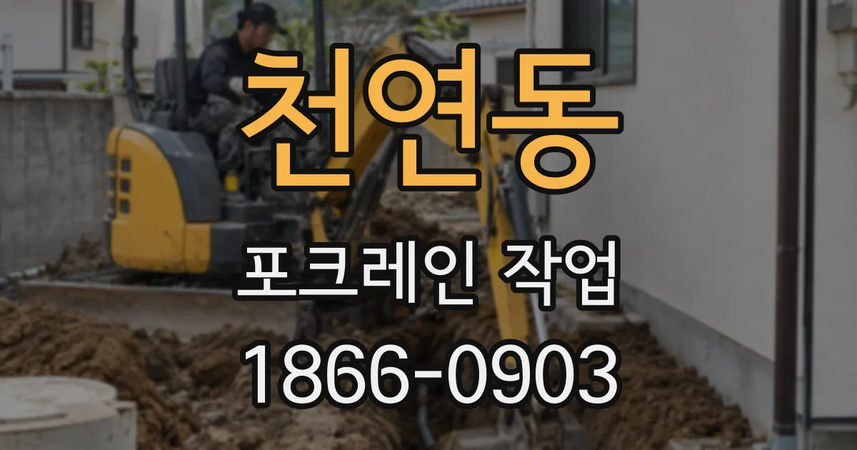 천연동 포크레인 작업