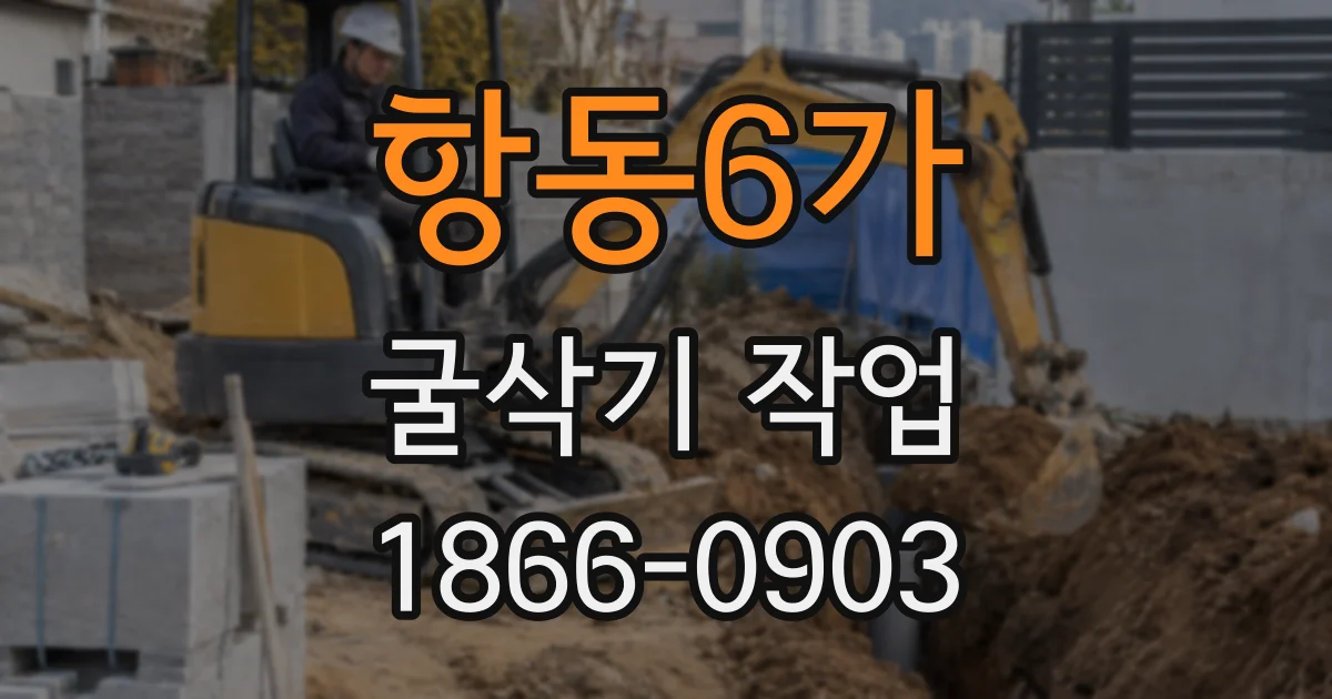 항동6가 굴삭기 작업
