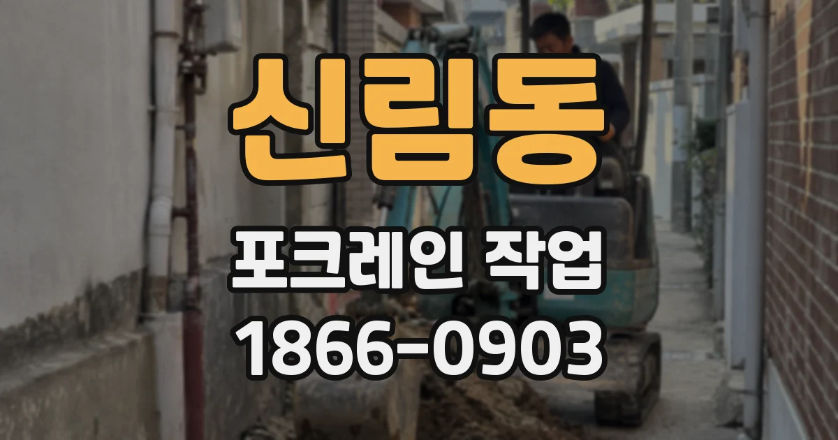 신림동 포크레인 작업