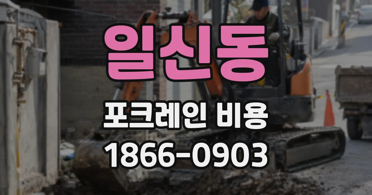 일신동 포크레인 비용