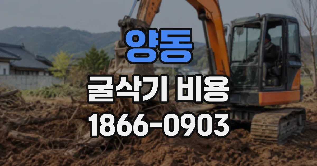 양동 굴삭기비용