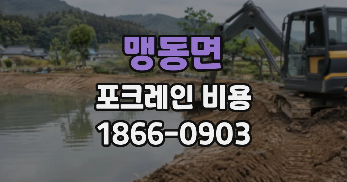 맹동면 포크레인비용