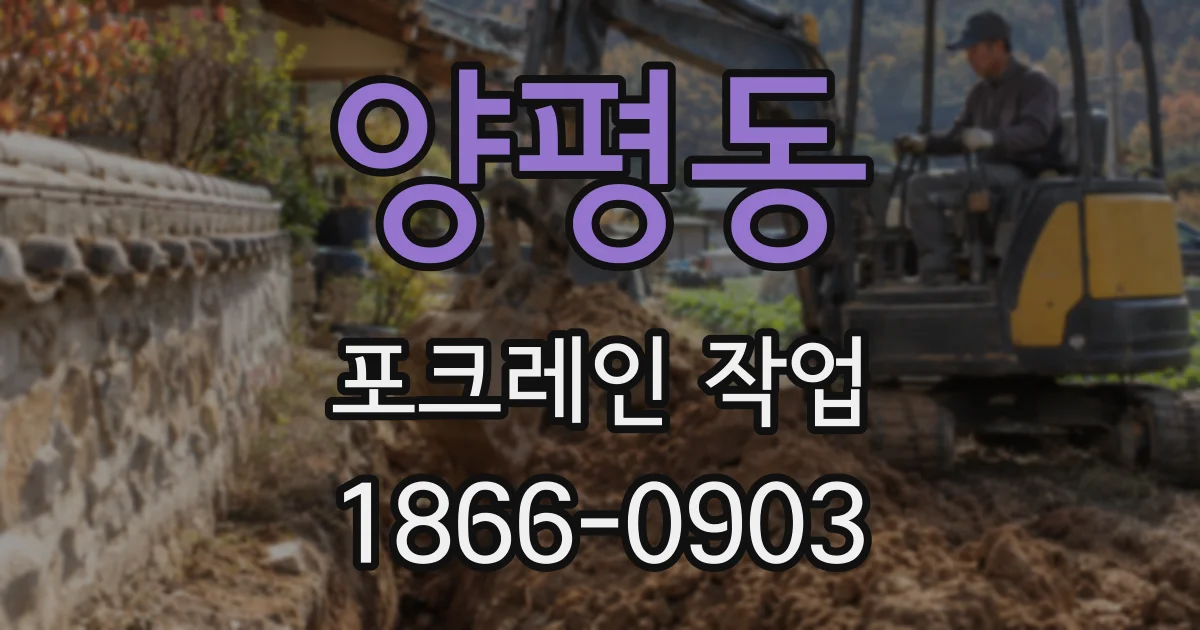 양평동 포크레인 작업