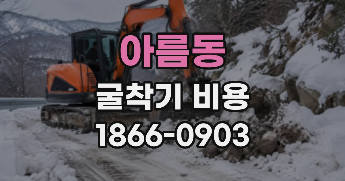 아름동 굴착기비용