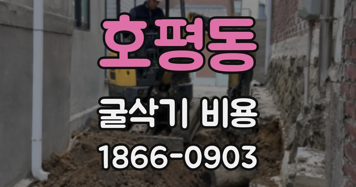 호평동 굴삭기 비용