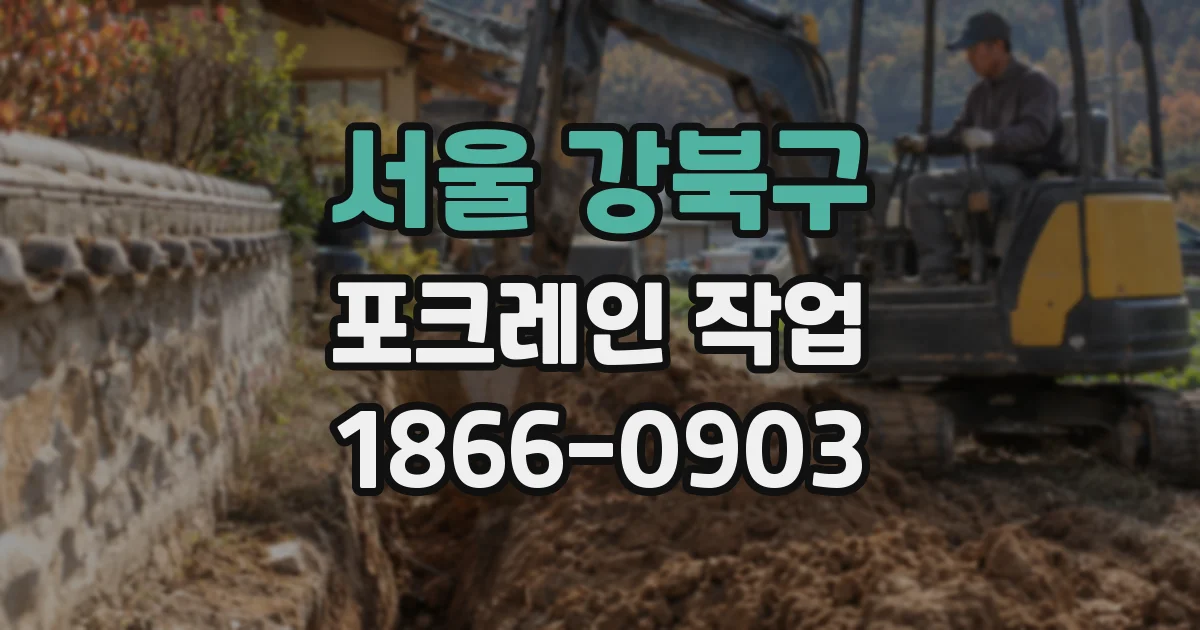 서울 강북구 포크레인 작업