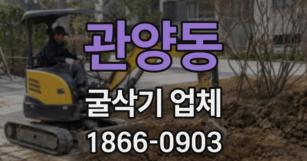 관양동 굴삭기 업체