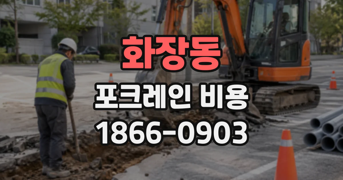 화장동 포크레인비용