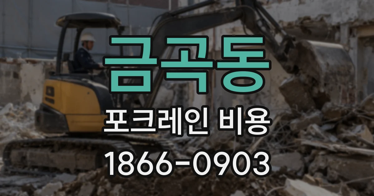 금곡동 포크레인 비용