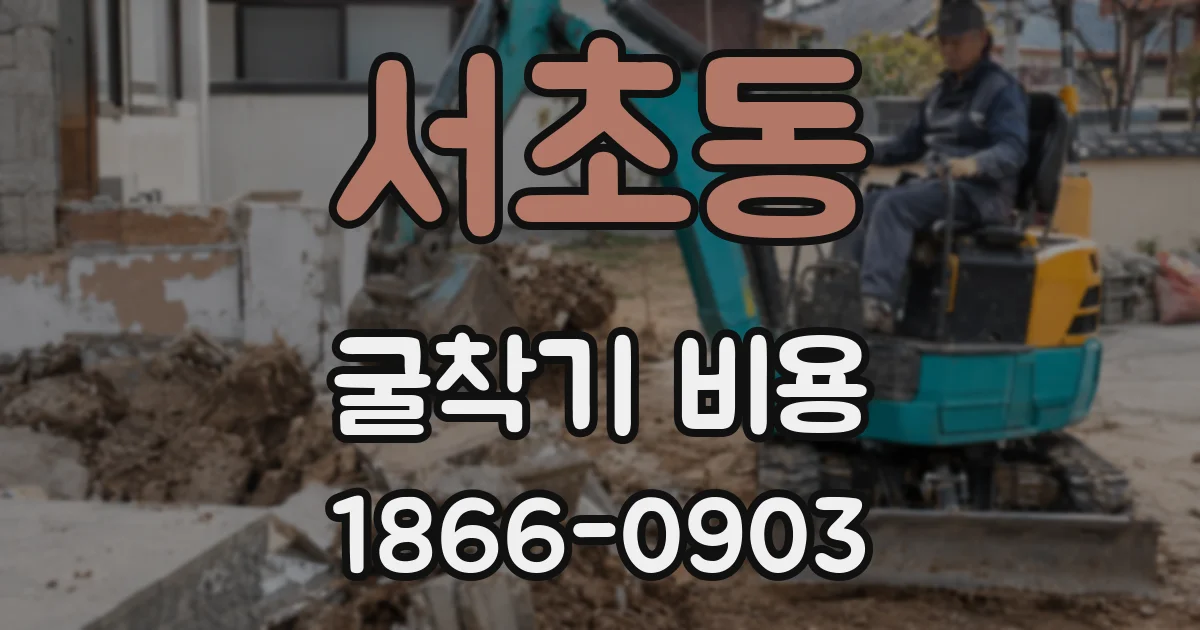 서초동 굴착기 비용