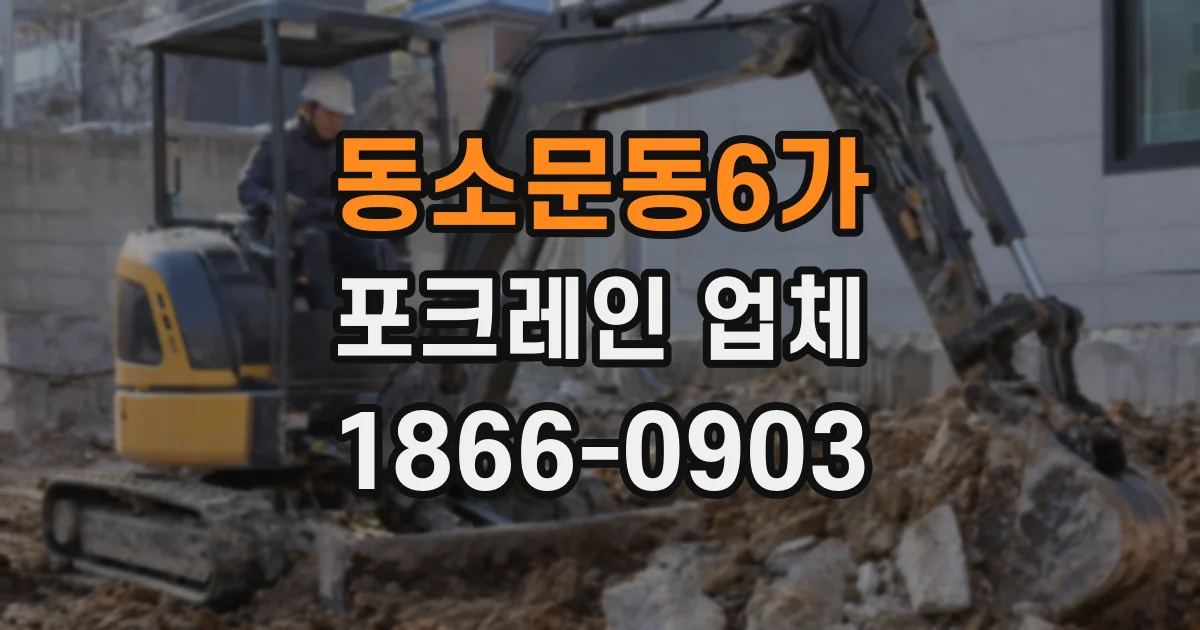동소문동6가 포크레인 업체