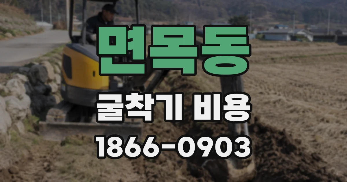 면목동 굴착기 비용