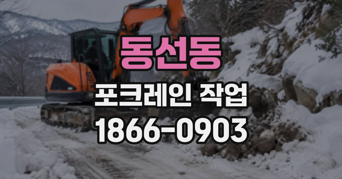 동선동 포크레인작업