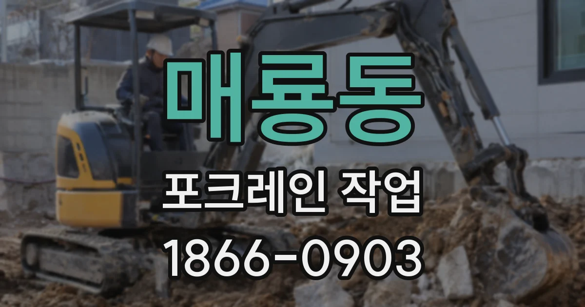 매룡동 포크레인 작업