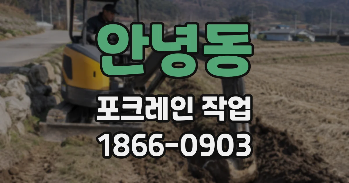 안녕동 포크레인 작업