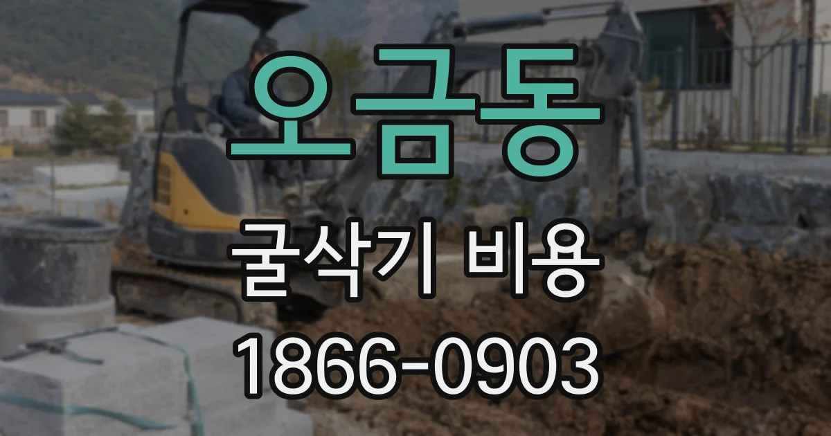 오금동 굴삭기 비용