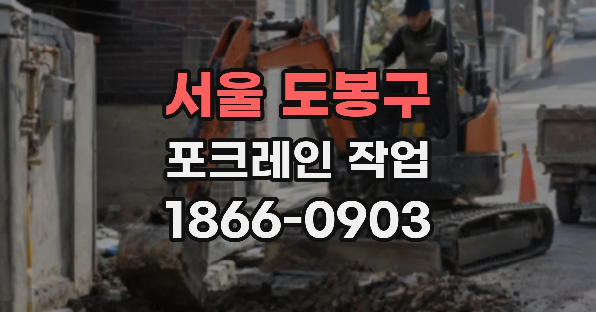 서울 도봉구 포크레인 작업