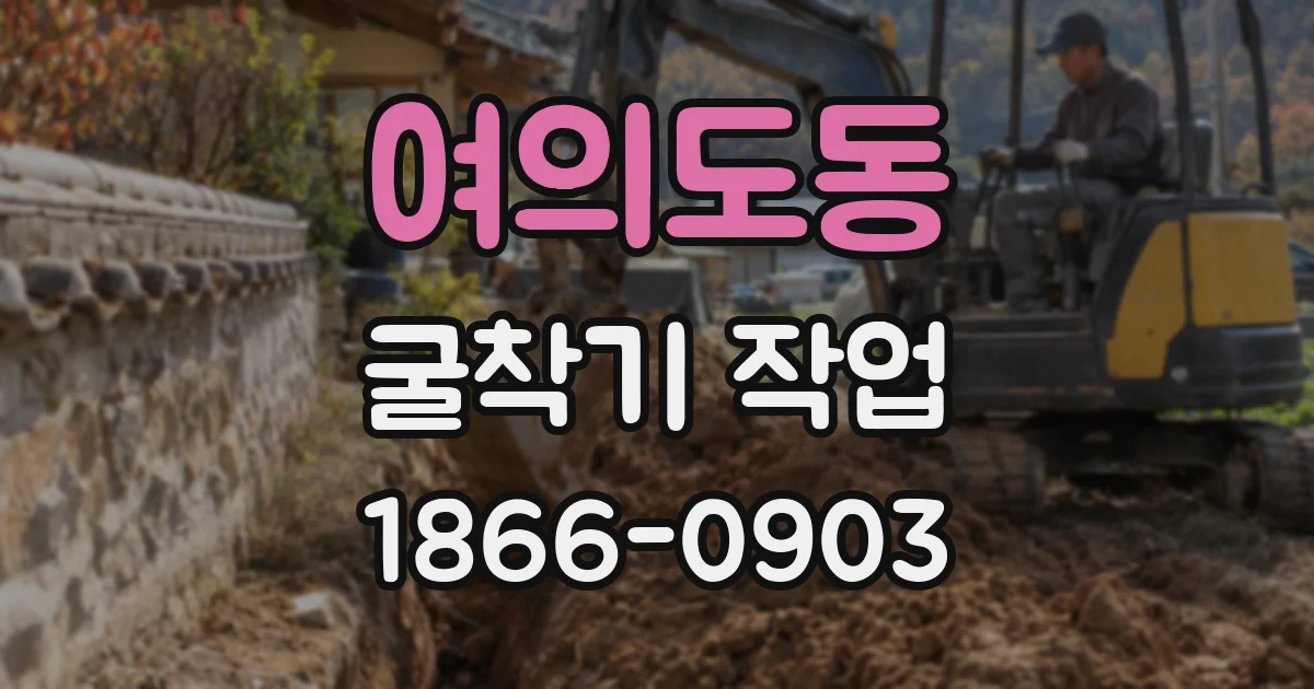 여의도동 굴착기 작업