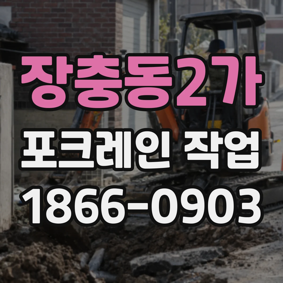 장충동2가 포크레인 작업