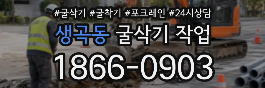 생곡동 굴삭기작업 상담 전화 1866-0903