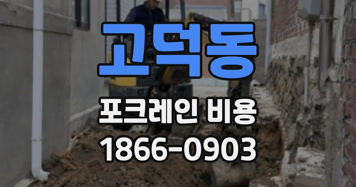 고덕동 포크레인 비용
