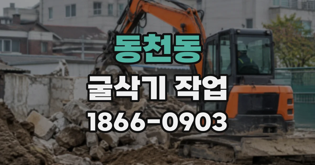 동천동 굴삭기작업