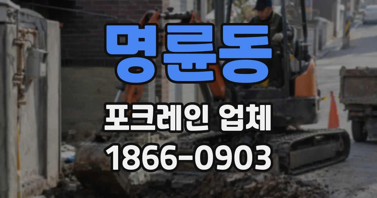 명륜동 포크레인 업체