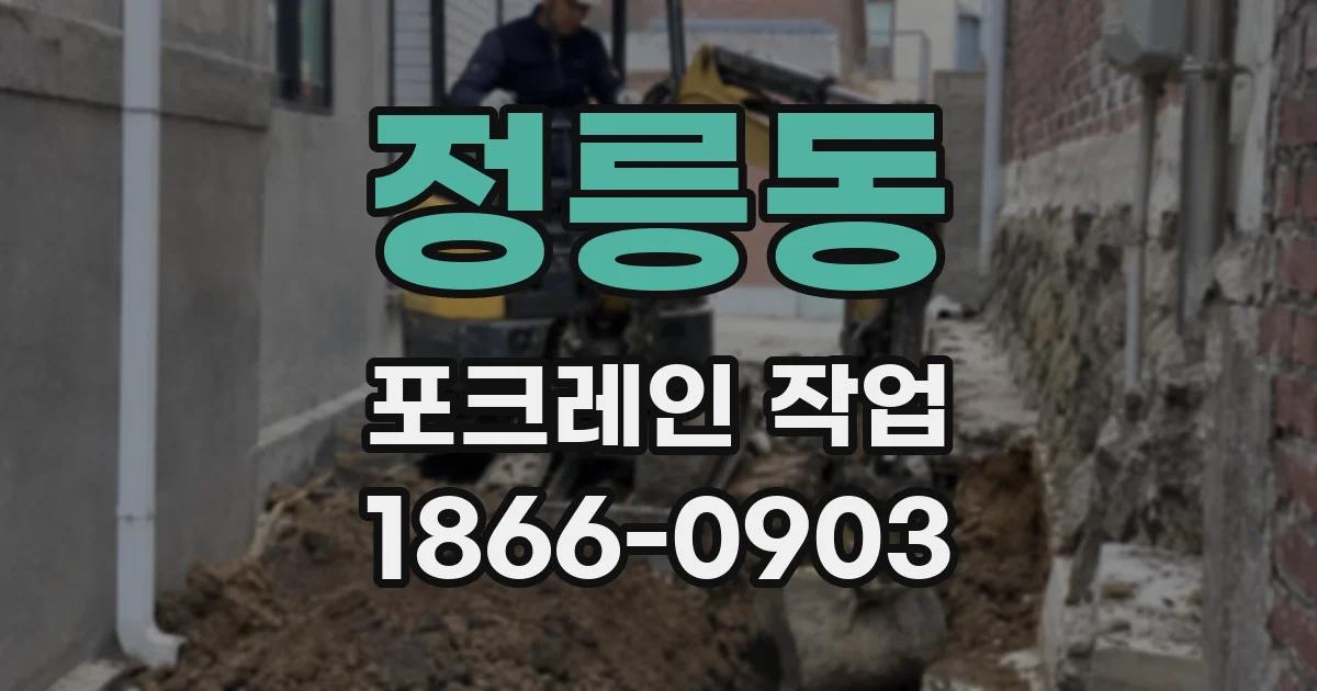 정릉동 포크레인 작업