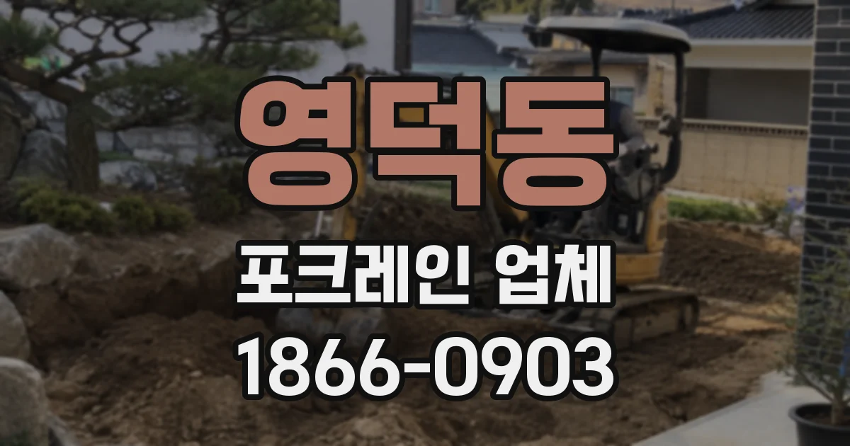 영덕동 포크레인 업체